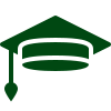 dark-green graduation cap icon