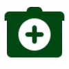 Doctors bag dark green icon