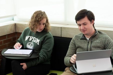 Students study while on the WVSOM campus