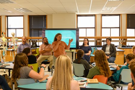 WVSOM faculty teach anatomy to high school students at the school’s C.A.S.E. camp