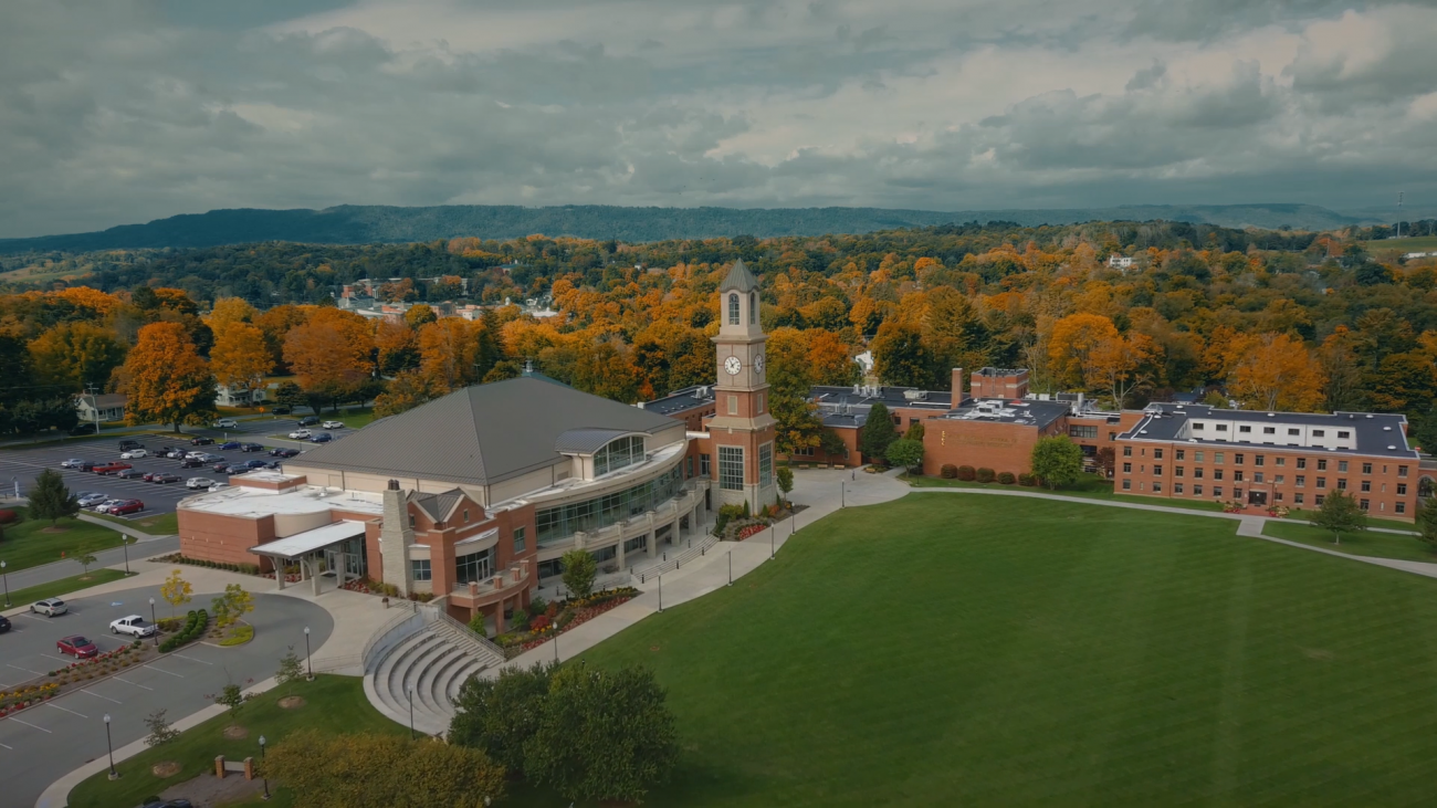 WVSOM aerial view of campus in fall