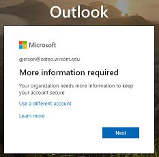 More information required outlook screen shot