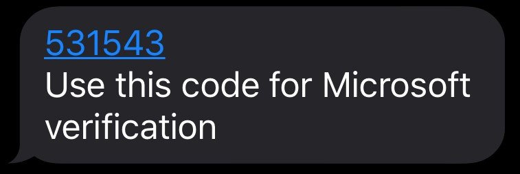 Use this code for Microsoft verification. example screen shot