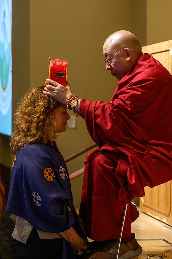 Tibetan Oracle giving a blessing