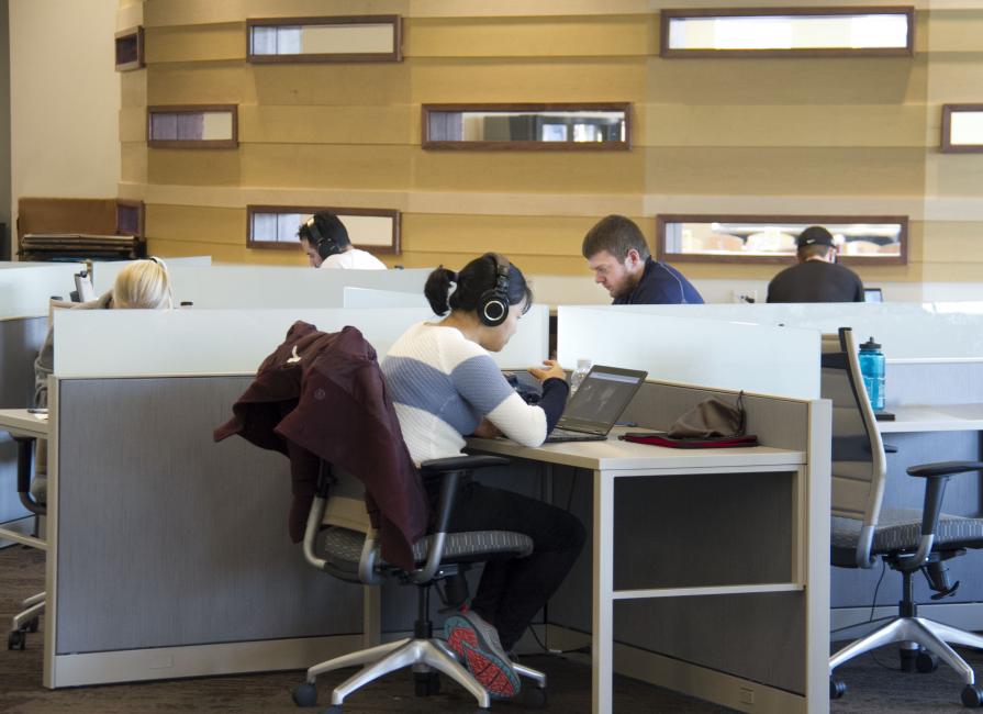 Students studying