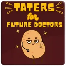 Taters for Future Doctors with potato drawing wearing stethoscope 