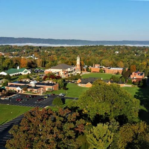 Aerial shot of campus